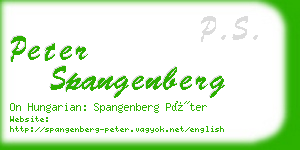 peter spangenberg business card